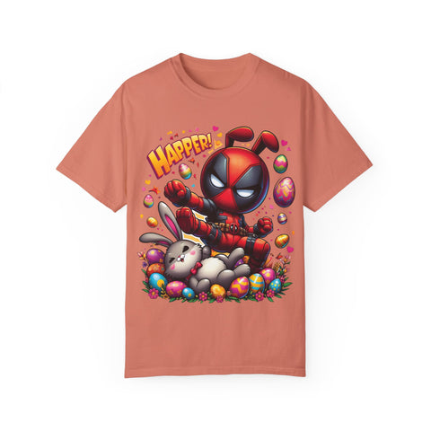 Funny Deadpool Easter T-Shirt - Unisex Garment-Dyed Tee for Comic Fans