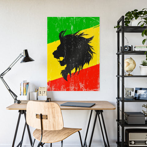 Rasta Lion Art Print - Glossy Poster for Home Decor