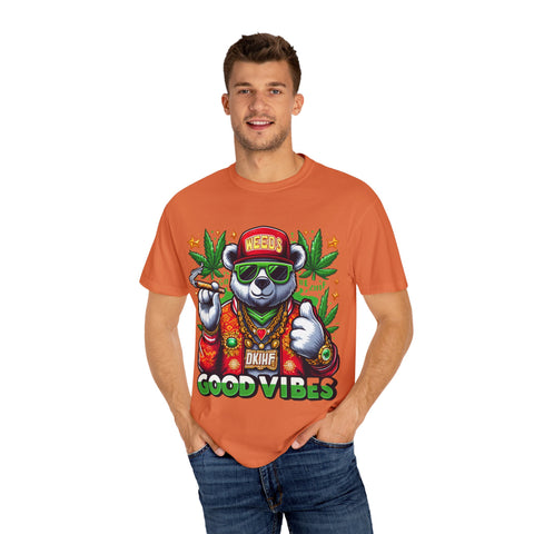Good Vibes Panda T-Shirt - Unisex Garment-Dyed Tee for Chill Days