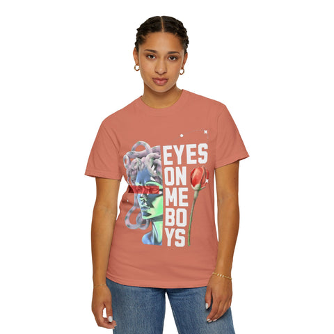 Artistic Unisex Dreamy T-Shirt - 'Eyes on Me, Boys' Design