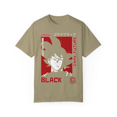 Unisex Garment-Dyed T-Shirt - Dark Future Saiyan Rose Design