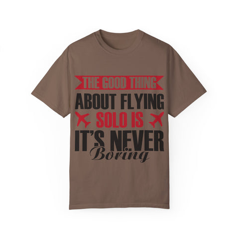 Funny Flying Solo T-Shirt for Travelers & Aviation Lovers
