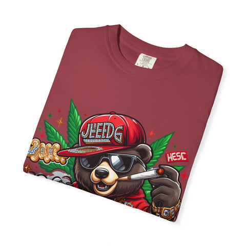 Hip Hop Bear Graphic T-Shirt - Unisex Cool Streetwear for Cannabis Lovers