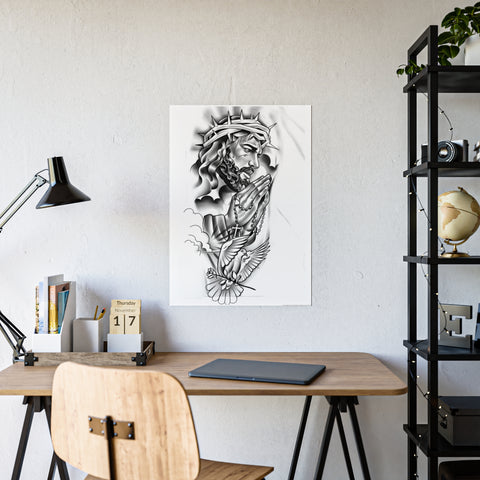 Inspirational Jesus Gloss Poster - Christian Wall Art for Home Decor