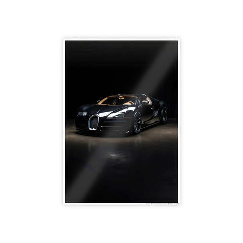 Glossy Car Wall Art Poster - Elegant Black Sports Car Decor