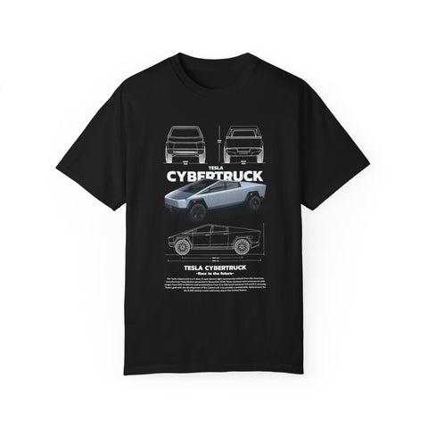 Tesla Cybertruck Unisex Garment-Dyed T-Shirt | Automotive Enthusiast Apparel