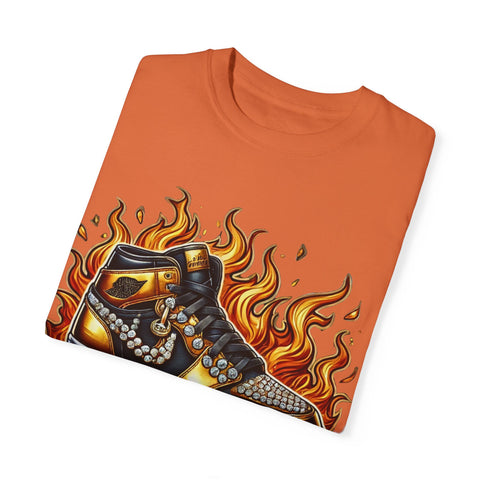 Unisex Garment-Dyed T-Shirt - 'On Fire' Graphic Tee for Sneaker Enthusiasts