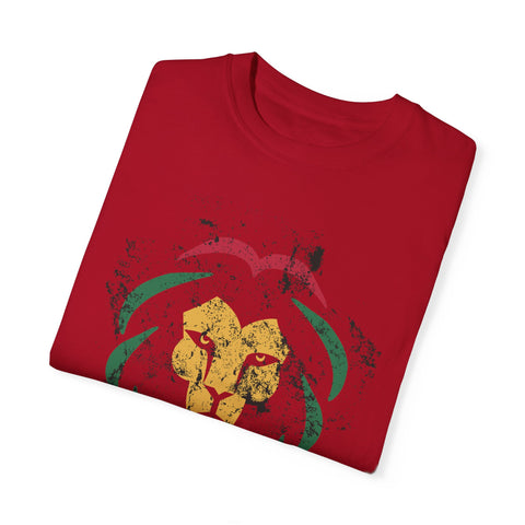 Reggae Lion Unisex Garment-Dyed T-Shirt - I Red I Blood I Love