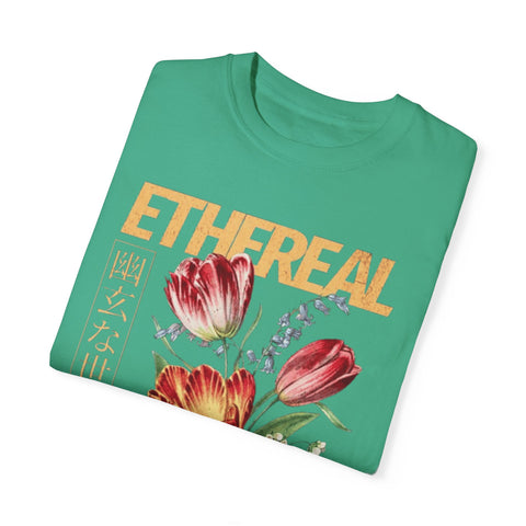 Ethereal Floral Unisex Garment-Dyed T-Shirt