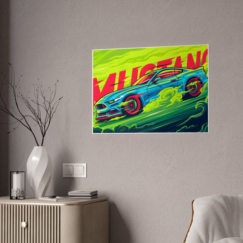 Vibrant Mustang Gloss Poster - Perfect for Car Lovers & Home Decor