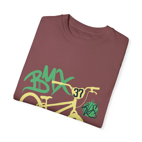 Urban BMX Rider Garment-Dyed T-Shirt | Casual Streetwear for Cycling Enthusiasts
