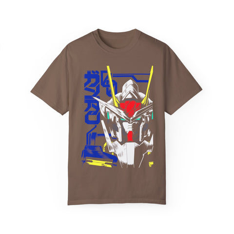 Anime-Inspired Unisex Garment-Dyed T-Shirt - Mecha Design