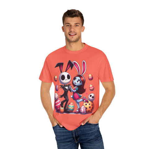 Easter-Themed Unisex T-Shirt with Bunny & Skeleton Print