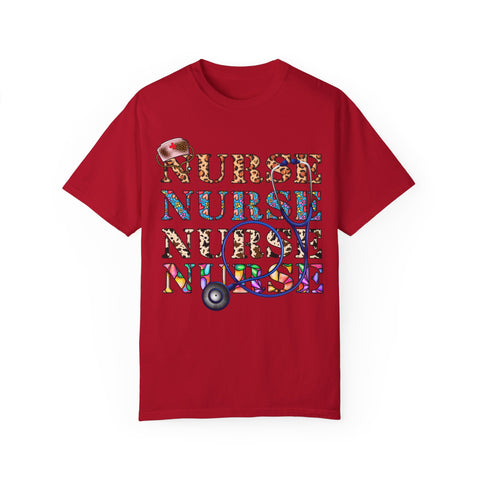 Colorful Nurse T-Shirt - Unisex Garment-Dyed Tee for Healthcare Workers