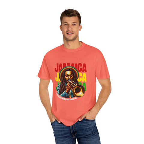 Reggae Vibes Unisex Garment-Dyed T-Shirt - Jamaica Music Art Tee