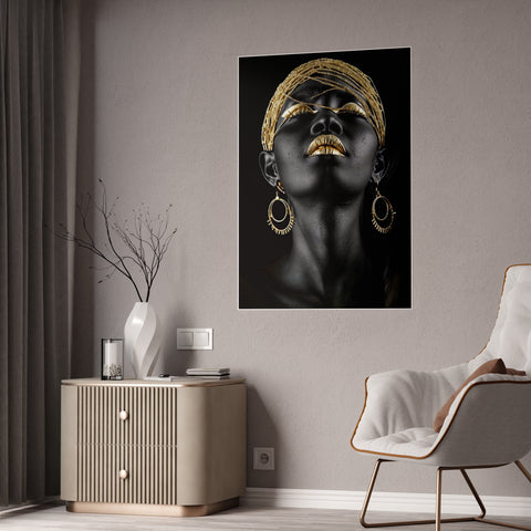 Elegant Black & Gold Wall Art Poster - Inspirational Home Decor