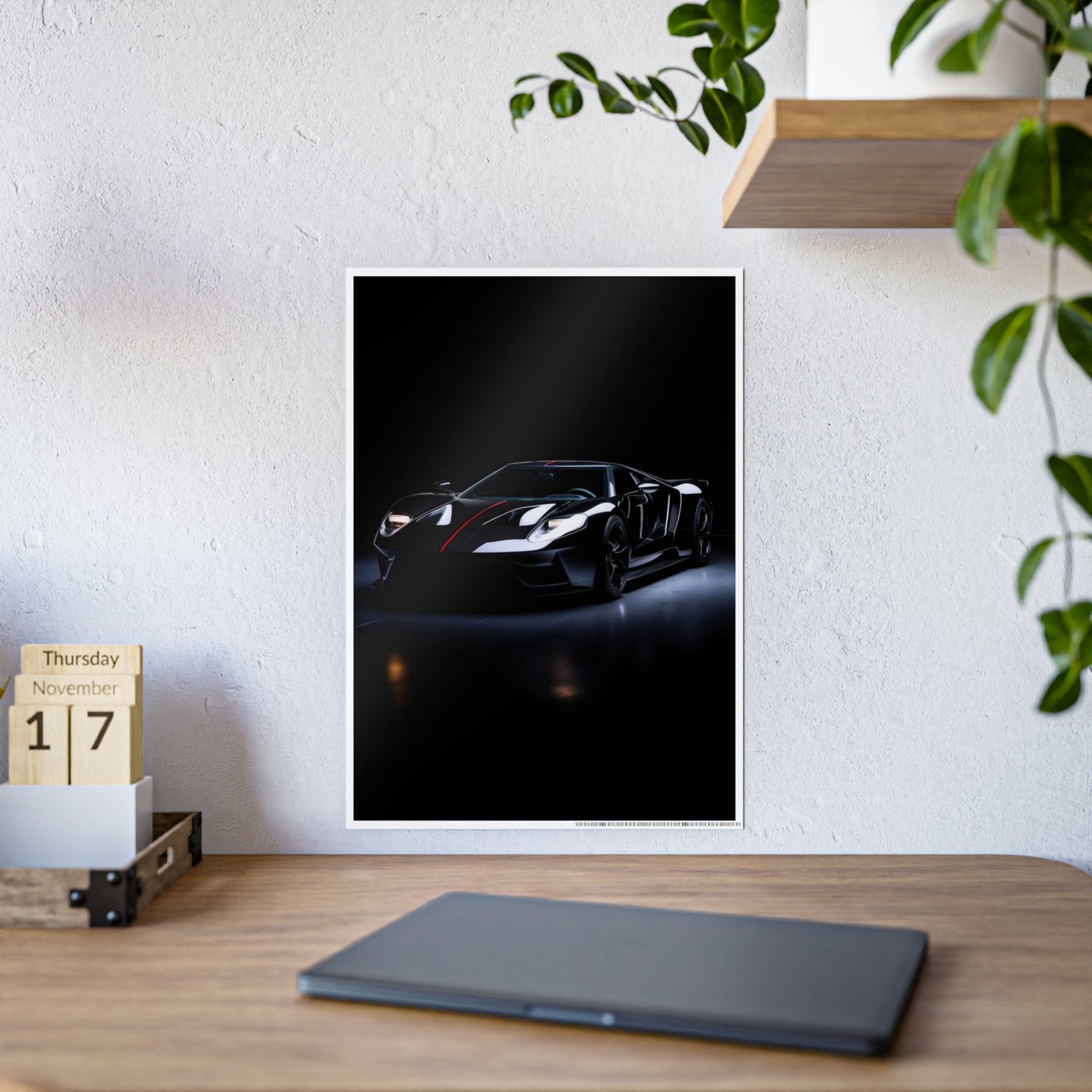Glossy Car Poster - Stunning Black Sports Car Wall Art for Auto Enthusiasts