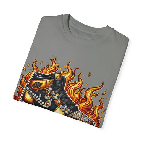 Unisex Garment-Dyed T-Shirt - 'On Fire' Graphic Tee for Sneaker Enthusiasts