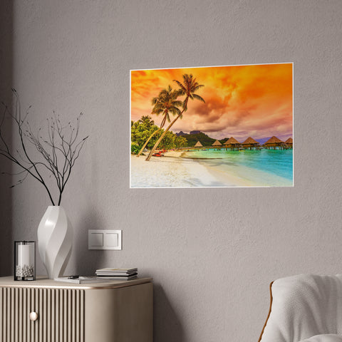 Tropical Paradise Gloss Poster - Vibrant Beach Art for Home Decor
