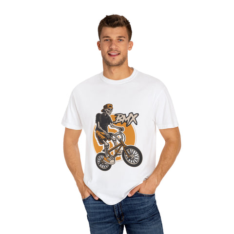 BMX Rider Graphic T-Shirt - Unisex Garment-Dyed Tee for Cycling Enthusiasts