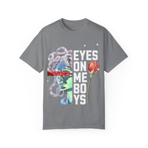 Artistic Unisex Dreamy T-Shirt - 'Eyes on Me, Boys' Design