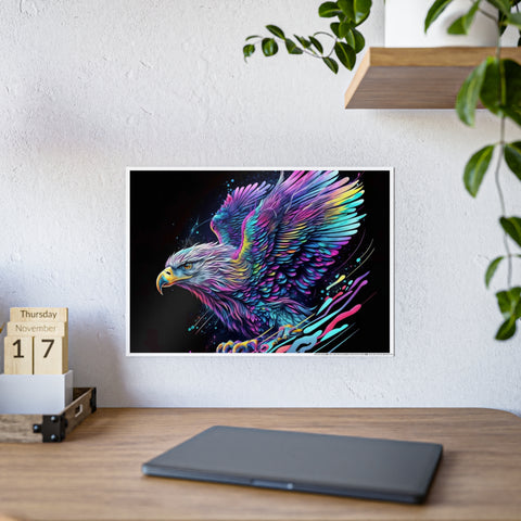Vibrant Eagle Gloss Poster - Colorful Wall Art for Nature Lovers