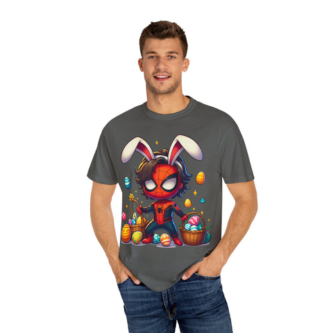Easter Spider-Man T-Shirt | Unisex Garment-Dyed Tee for Kids & Fans