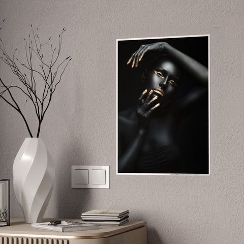 Elegant Gloss Poster | Black and Gold Art Print for Modern Home Decor