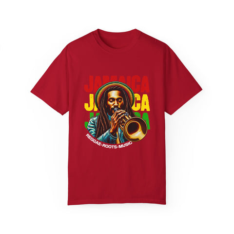 Reggae Vibes Unisex Garment-Dyed T-Shirt - Jamaica Music Art Tee