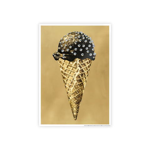 Glamorous Ice Cream Art Print - Glossy Poster for Chic Home Decor