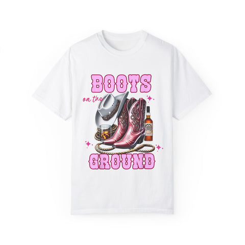 Unisex Garment-Dyed T-shirt - "Boots on the Ground" Country Vibe Tee