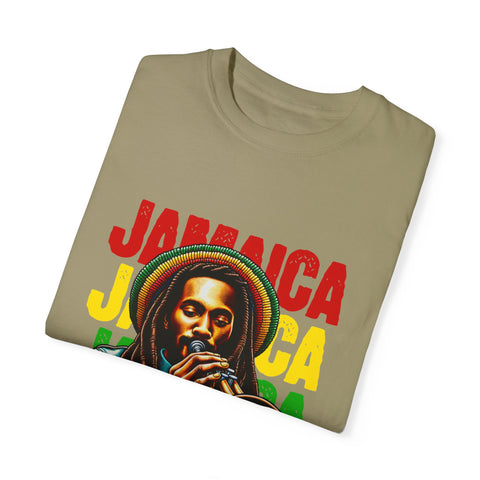 Reggae Vibes Unisex Garment-Dyed T-Shirt - Jamaica Music Art Tee
