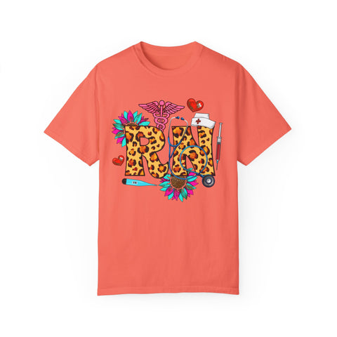 Trendy RN Graphic T-Shirt for Nurses - Garment-Dyed Unisex Tee