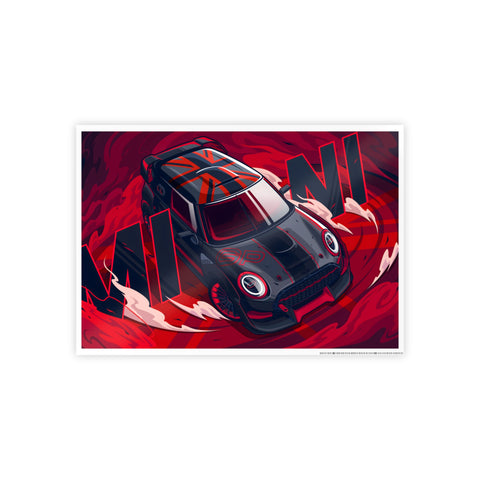 Mini Cooper Gloss Poster - Vibrant Automotive Art for Car Enthusiasts