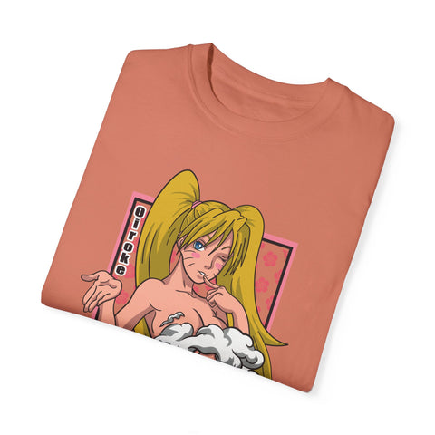 Anime-Inspired Unisex Garment-Dyed T-Shirt - Playful Manga Design