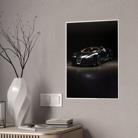 Glossy Car Wall Art Poster - Elegant Black Sports Car Decor
