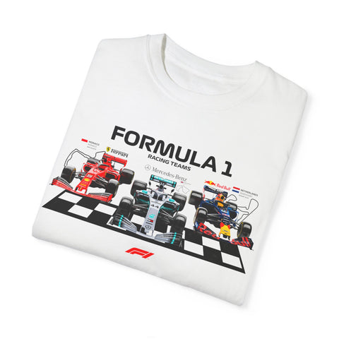 Formula 1 Racing Unisex Garment-Dyed T-shirt - Perfect for Fans and Race Day