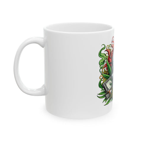 Skull & Cannabis Ceramic Mug - 11oz & 15oz