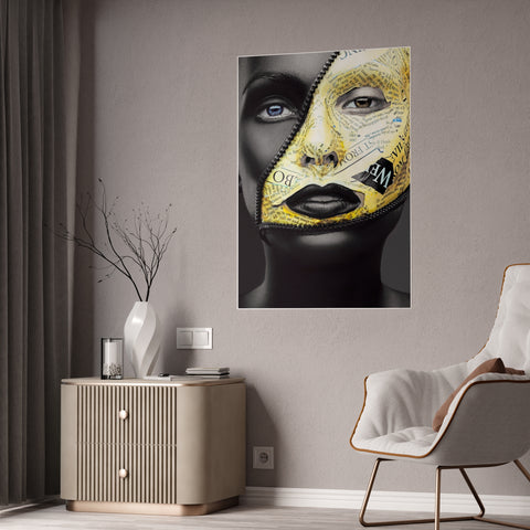 Artistic Gloss Poster - Contemporary Face Design for Home Decor