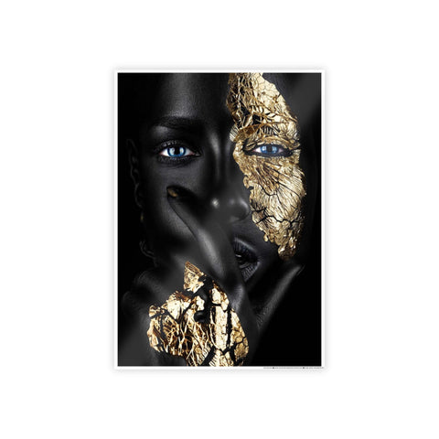 Elegant Gloss Art Poster - Black and Gold Face Design