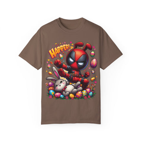 Funny Deadpool Easter T-Shirt - Unisex Garment-Dyed Tee for Comic Fans