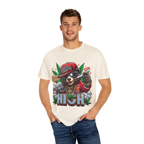 Hip Hop Bear Graphic T-Shirt - Unisex Cool Streetwear for Cannabis Lovers