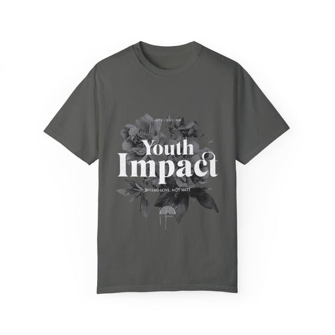 Youth Impact Unisex Garment-Dyed T-Shirt – Vibrant Floral Graphic Tee
