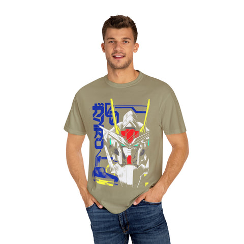 Anime-Inspired Unisex Garment-Dyed T-Shirt - Mecha Design
