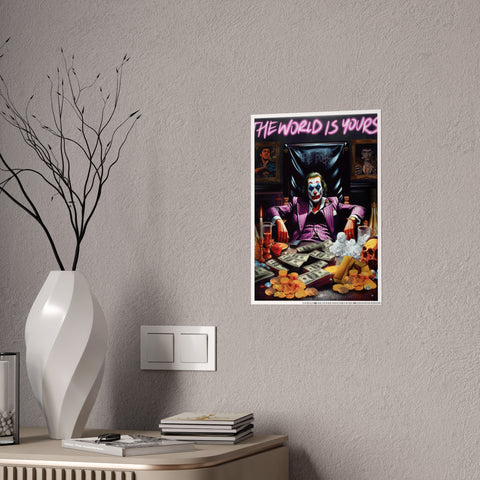 Vibrant Joker Gloss Poster - 'The World Is Yours' Wall Art