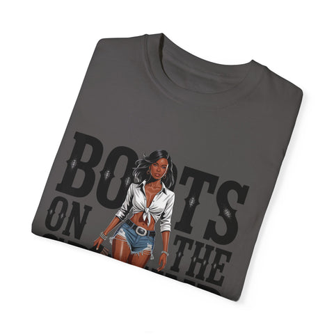 Unisex Garment-Dyed T-shirt - 'Boots on the Ground' Graphic Tee
