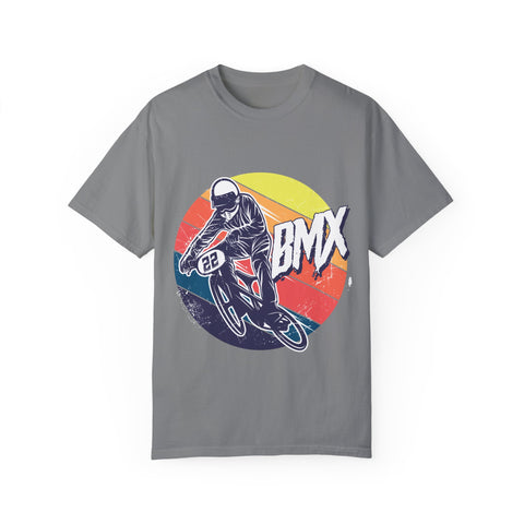 BMX Rider Graphic T-Shirt - Unisex Garment-Dyed Tee for Cycling Enthusiasts