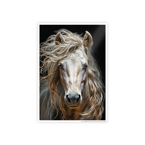 Majestic White Horse Gloss Poster - Inspirational Wall Art for Animal Lovers