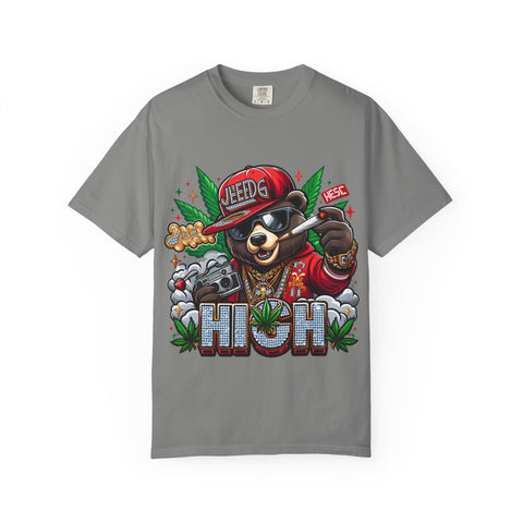 Hip Hop Bear Graphic T-Shirt - Unisex Cool Streetwear for Cannabis Lovers