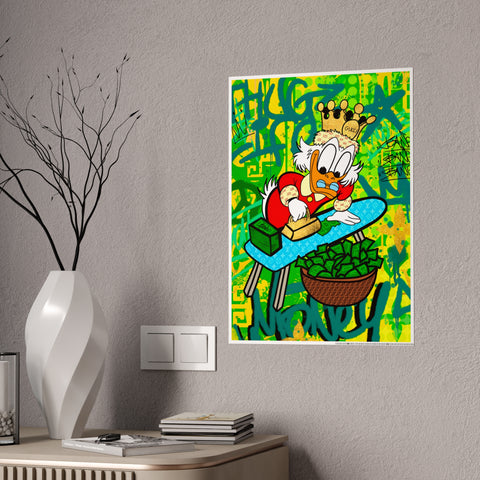 Whimsical Gloss Poster featuring Scrooge McDuck - Colorful Wall Art for Fun Spaces